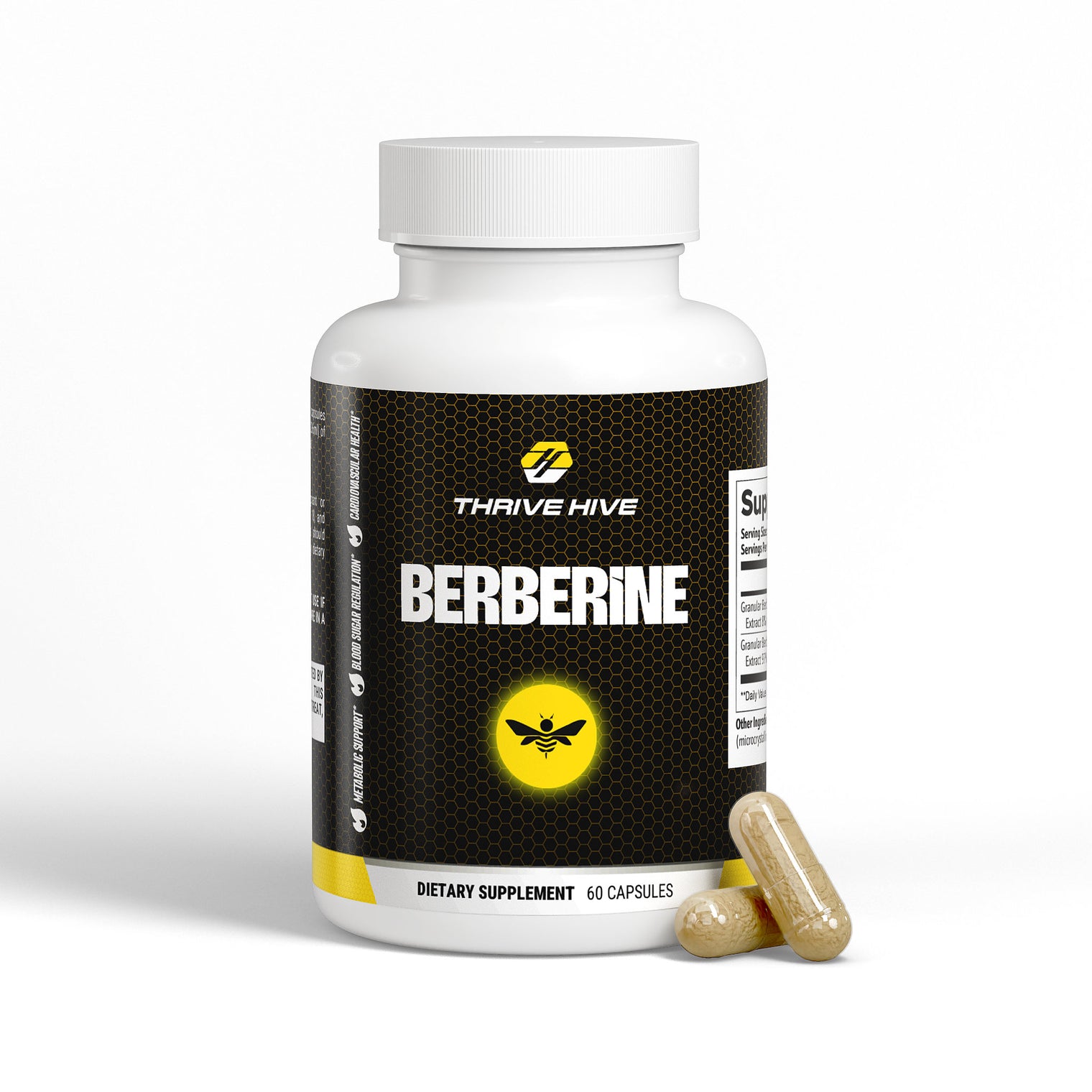 Thrive Hive Berberine bottle, a supplement for metabolic and blood sugar support.