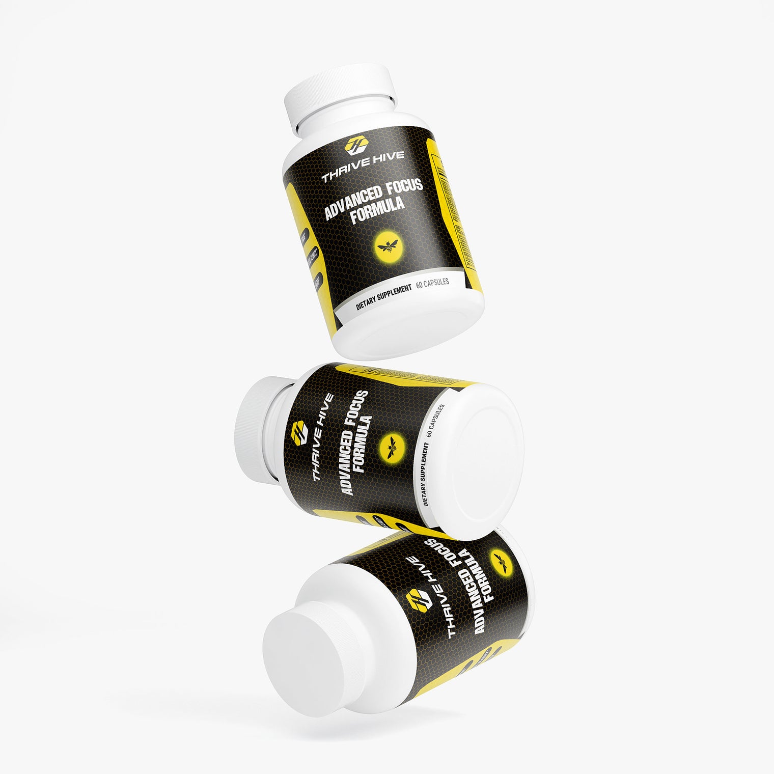 Thrive Hive Advanced Focus Formula bottle, a nootropic supplement for brain support.