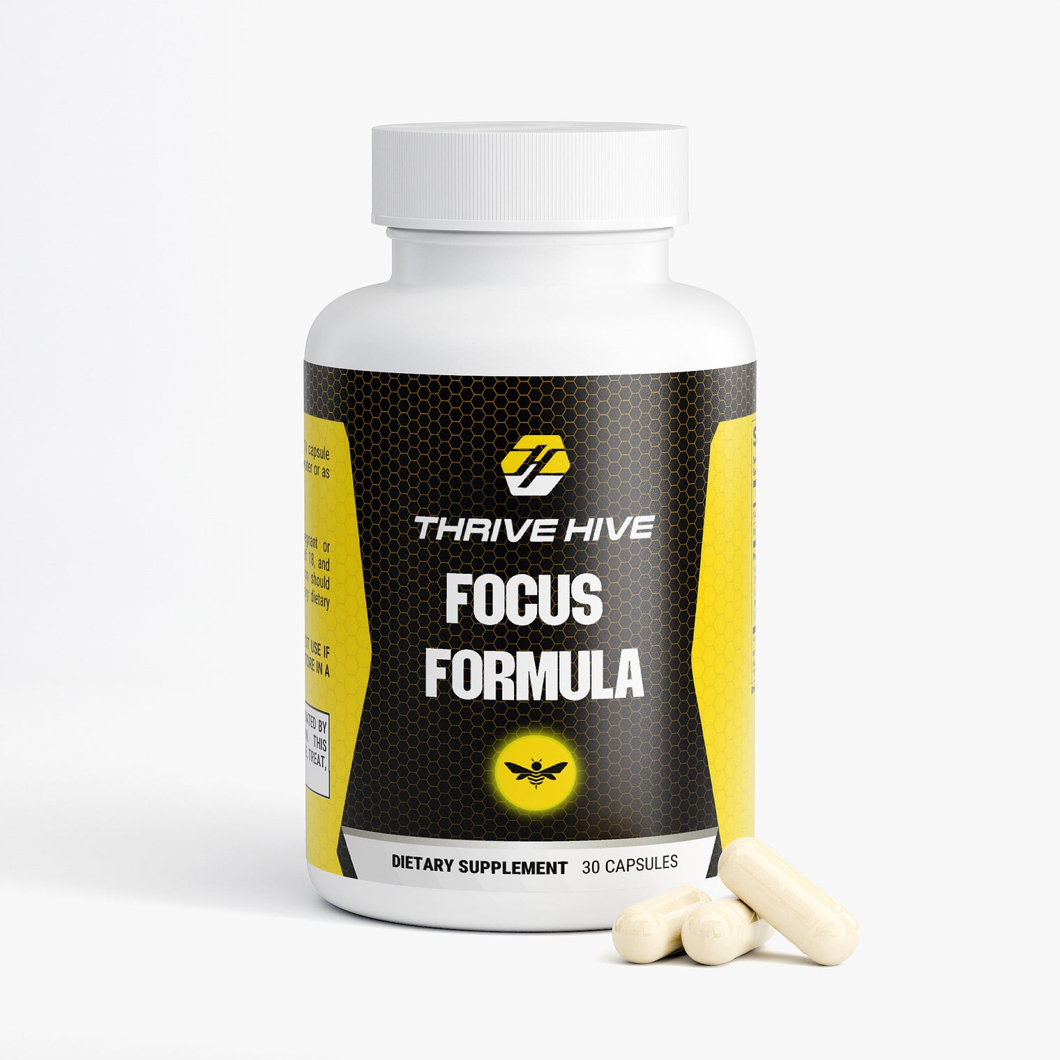 Thrive Hive Focus Formula bottle, a nootropic for mental clarity and brain support.