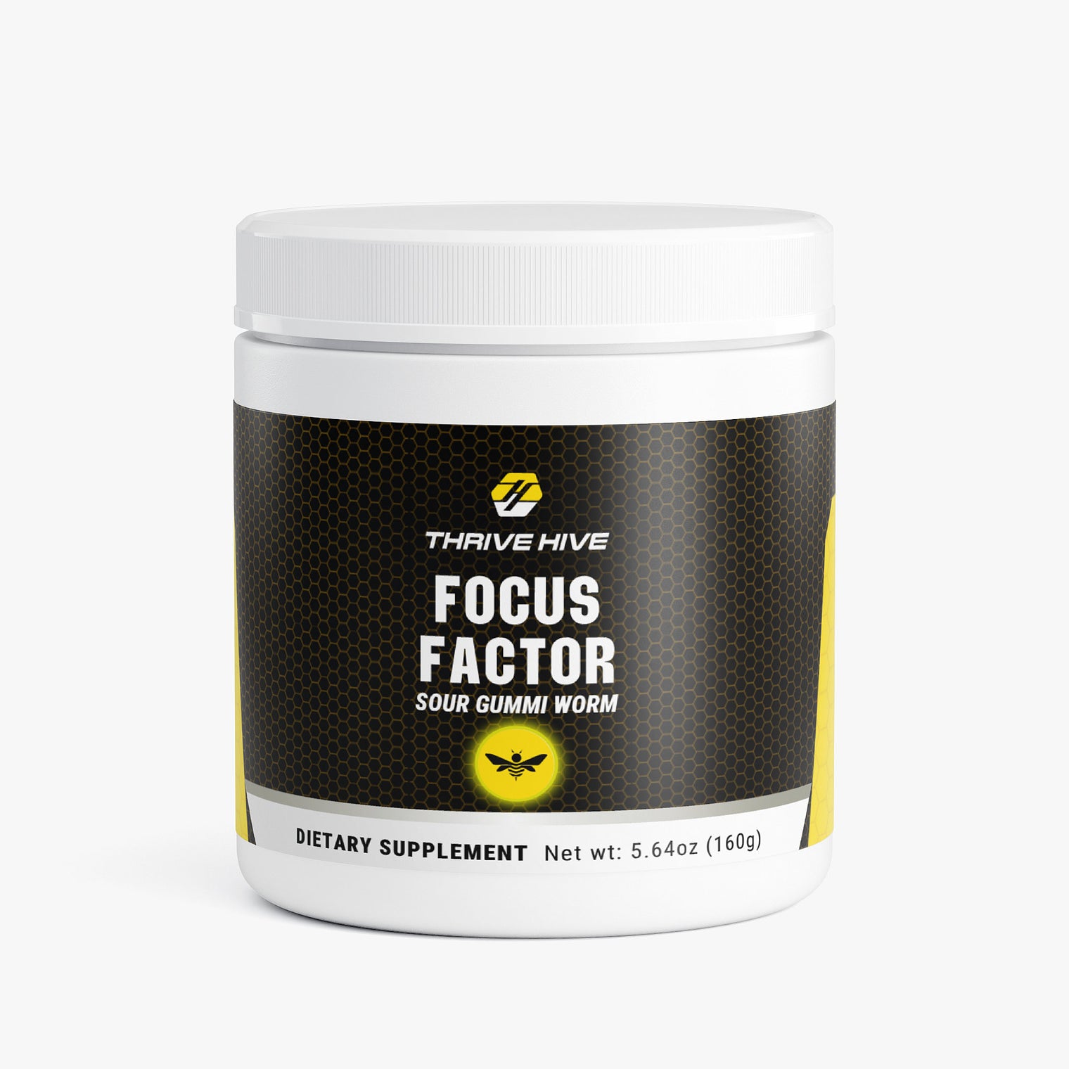 Thrive Hive Focus Factor jar, a cognitive support supplement for mental clarity.
