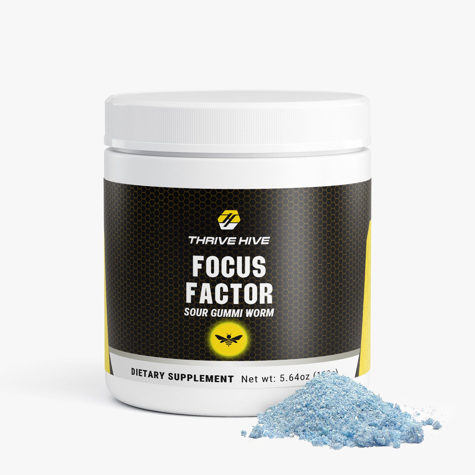 Thrive Hive Focus Factor jar, a cognitive support supplement for mental clarity.