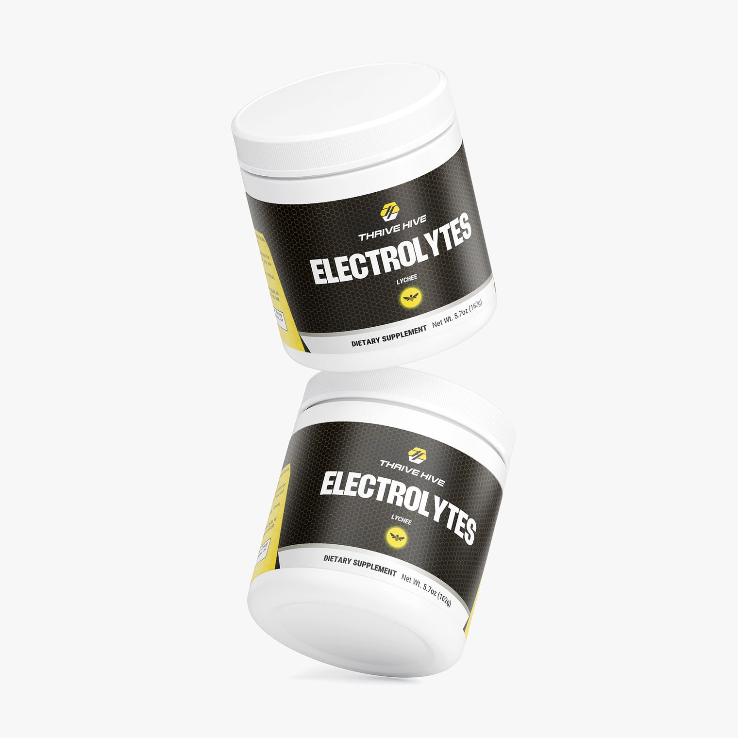Thrive Hive Lychee Electrolytes jar, a keto-friendly electrolyte powder for all-day consumption.