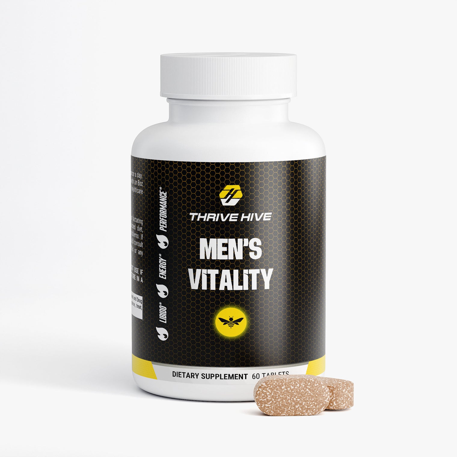 Thrive Hive Men's Vitality bottle, a natural supplement for male sexual health and vigor.