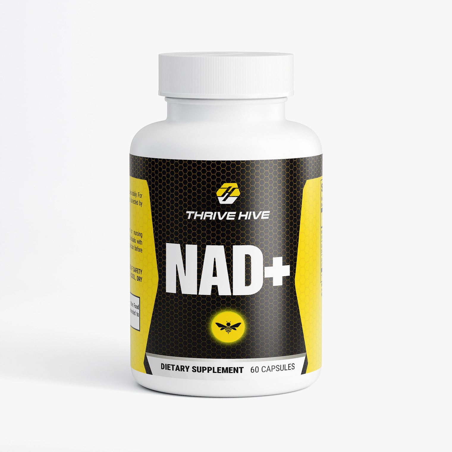 Thrive Hive NAD+ bottle, a formula for cellular energy and metabolic function.