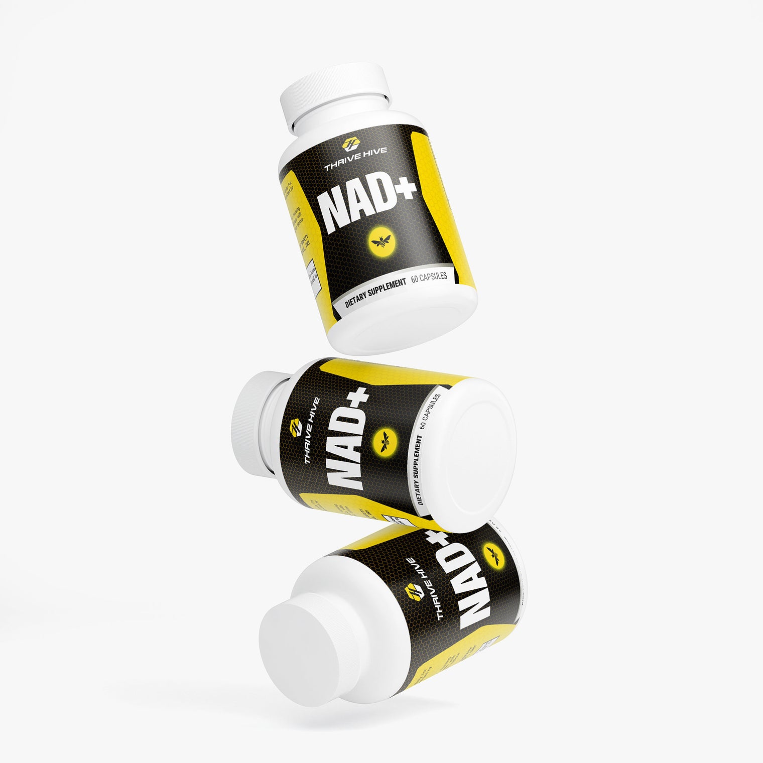 Thrive Hive NAD+ bottle, a formula for cellular energy and metabolic function.