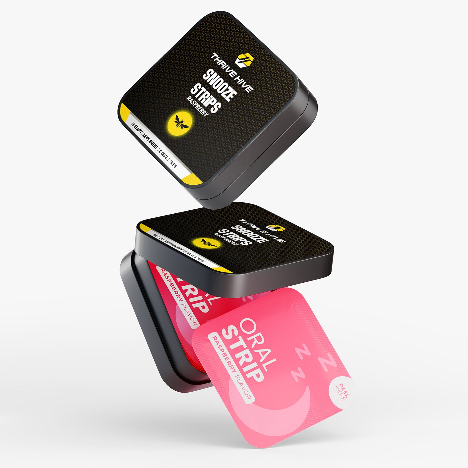 Thrive Hive's Snooze Strips box, a non-addictive sleep aid.