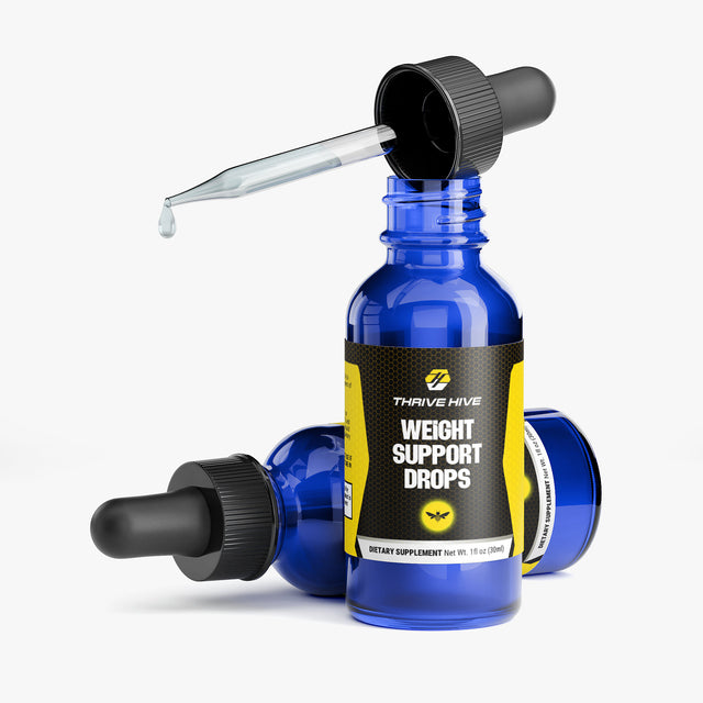 Thrive Hive Weight Support Drops bottle, a supplement for metabolism and fat burning.