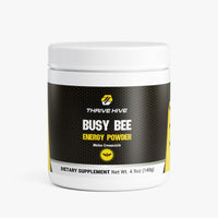 Thrive Hive Busy Bee Energy Powder jar in Melon Creamsicle flavor for sustained focus.