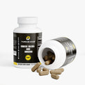 Close-up of a Thrive Hive Ginkgo Biloba and Ginseng capsule, a natural herbal blend for cognitive support.