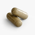 Close-up of a Thrive Hive Ginkgo Biloba and Ginseng capsule, a natural herbal blend for cognitive support.