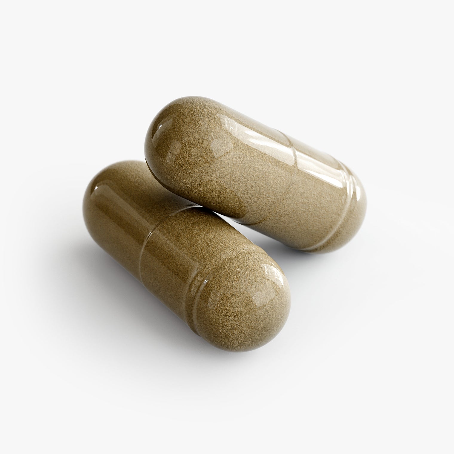 Close-up of a Thrive Hive Ginkgo Biloba and Ginseng capsule, a natural herbal blend for cognitive support.