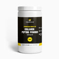 Thrive Hive Hydrolyzed Grass Fed Collagen Peptide Powder container, a chocolate-flavored supplement for skin and joint health.