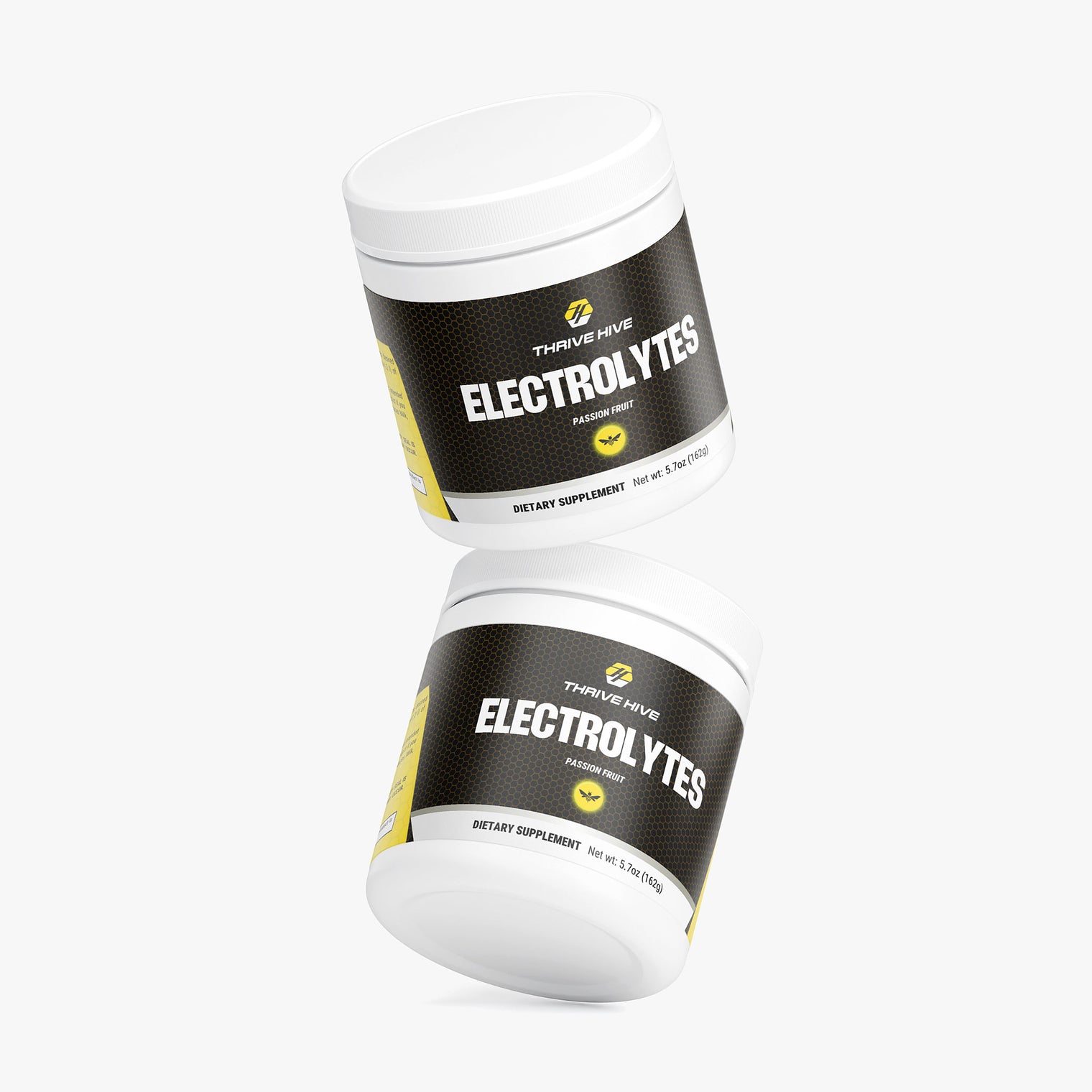Thrive Hive Passio Fruit Electrolytes jar, a keto-friendly electrolyte powder for all-day consumption.