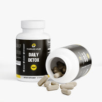 Close-up of a Thrive Hive Daily Detox capsule showing the natural ingredients inside.