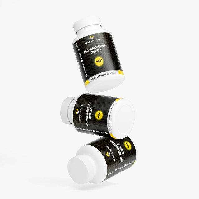 Thrive Hive Anti-Inflammatory Complex bottle, a turmeric supplement for joint health.