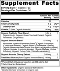 Label of Thrive Hive Fermented Shroom Fusion showing ingredients like fermented Cordyceps, Reishi, and Turkey Tails.