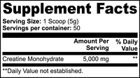 Label of Thrive Hive Creatine showing directions for the loading phase and maintenance.
