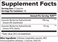 Label of Thrive Hive Berberine showing the active ingredient: Berberine Hydrochloride Extract.
