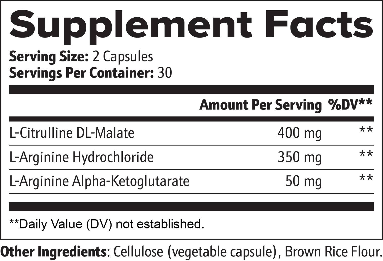 Label of Thrive Hive Nitric Oxide showing ingredients like L-Arginine and L-Citrulline.