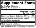 Label of Thrive Hive 5-HTP showing ingredients including 5-Hydroxytryptophan from Griffonia simplicifolia.