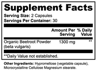 Label of Thrive Hive Beetroot showing the primary ingredient: organic beetroot powder.