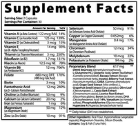 Label of Thrive Hive Advanced Focus Formula showing ingredients like DMAE, Bacopa, and a blend of vitamins.