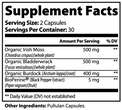 Label of Thrive Hive Sea Moss showing ingredients including organic Irish moss, bladderwrack, and burdock.