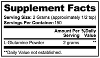 Label of Thrive Hive L-Glutamine showing the ingredients and suggested use for athletic performance.