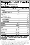 Label of Thrive Hive Plant Power Protein showing ingredients like Tendra Fava Bean Protein and MCT Oil.
