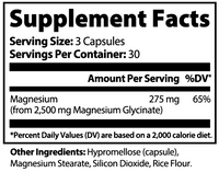 Label of Thrive Hive Magnesium Glycinate showing ingredients and suggested use for relaxation.
