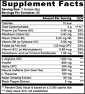 Label of Thrive Hive Focus Factor showing ingredients like Alpha-GPC, L-Theanine, and B vitamins.